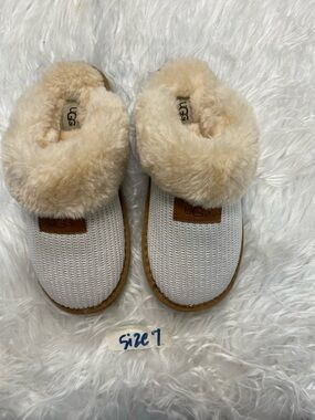 UGG Cozy Knit Slippers in white